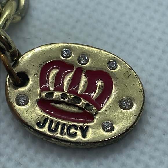 Juicy Couture Gold Tone Charm Bracelet Eiffel Tower Diploma Crest & Rhinestone - Picture 13 of 13